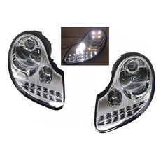 大禾自動車 雙色燈眉 LED方向燈 類R8 魚眼 晶鑽大燈 適用 PORSCHE 986 BOXSTER 996, 1個