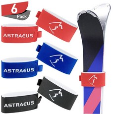 스키스트랩 스노보드 견인 크로스 ASTRAEUS 6팩 스키 패스너 스트랩 조절 가능한 랩 타이 - 다용도 기어 정리함, Blue+Black+Rose