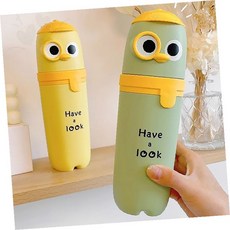 캐릭터 칫솔 치약 보관 케이스 휴대 양치 도구 여행 사무실 어린이집 선물 양치, 그린, 1개