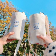 드링크백 캔버스 커피홀더 미니에코백 텀블러가방, 1개, 토끼