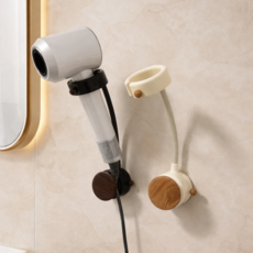 피니시웰 무타공 핸즈프리 드라이기 거치대 360도 각도 조절 가능 모든 기종 거치 가능, 1개, 밀크 화이트