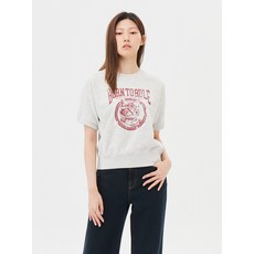 매장정품 탑텐 TOPTEN 여성) 소프트 테리 그래픽 반팔 스웨트셔츠_MSF3TR2901 MSF3TR2901 233147