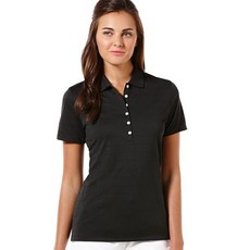 (100% 미국 정식 수입) Callaway 여성용 골프 반소매 피케 오픈 메시 폴로 셔츠 블랙 (유튜브 추천)