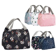 쿨러백 보온보냉 시즌2 (BG168) 도시락 가방, 03.블랙플라워