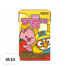 서울에프엔비 뽀로로 딸기바나나 우유 140ml, 48개