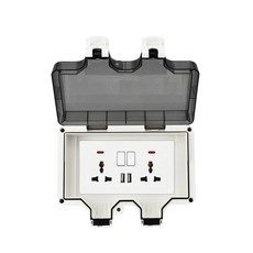 콘센트어댑터 아답터 초고속 전세계 야외 방수 벽 플러그 16A EU 220v KR 전력 110250V IP66 방진 연도, 2Gang 6Pin USB