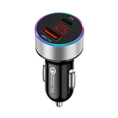 굿데이 전압표시 차량용 QC3.0 PD 고속충전 시거잭 S2(블랙) 12V-24V호환 듀얼 태블릿