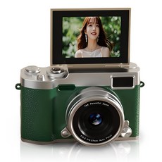 빈티지 디지털 카메라 180도 회전 화면 학생 캠퍼스 64GB 디카, ZD09-64GB(녹색)
