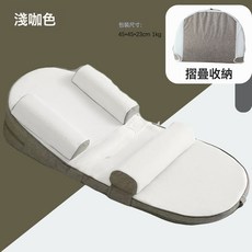 嬰兒防吐奶斜坡墊緩解吐奶防溢奶枕餵奶牀中牀新生兒護脊椎可調節, 淺咖色