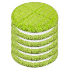 19~20cm 물걸레 청소기 무선 휴스톰 보아르 파워스윙 청소포 원형 두꺼운 극세사 걸레 호환, 6개, 초록색