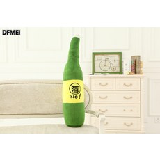 DFMEI 創意睡覺大抱枕 毛絨玩具大號 啤酒瓶抱枕 香菸抱枕靠背, 酒瓶70釐米(綠色)