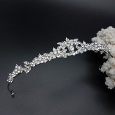 웨딩화관 셀프웨딩 화관 꽃 헤어장식 스몰웨딩 라인석 파티 액세서리, 04