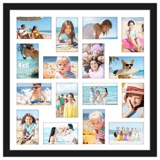DUENPY 31.9x33.1cm12.2x13.1인치 폴라로이드 콜라주 프레임 폴라로이드 5.1x7.6cm2x3인치 미니 즉석 프린트 사진 12개의 구멍이 있는 미니 액자, 22x22（4x6 opening）, 2-블랙