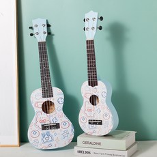 尤剋裏裏 演奏樂器 可愛小吉他 高顏值 送禮物專用 可愛 禮物 小吉他 調音器, 23寸天藍色, 1個