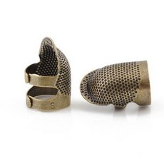 傢用頂針指套手縫十字繡頂針器加厚可調節真銅護指頂針箍縫紉工具Q4K7, 護指頂針大號【2個】, 1個