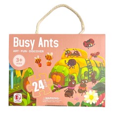 郝祥 Busy Ants 兒童地板拼圖 24片裝 寶寶大塊拼圖 益智玩具, 1個, 24片