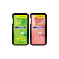 멘토스 후르트민트 그레이프 5개 + 피치 5개 상큼캔디 21g (무료배송), 10개
