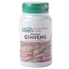 Natures Plus 韓國人蔘無麩質素食膠囊 250mg, 60顆, 1罐