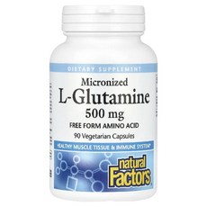 내추럴팩터스 엘 글루타민 500mg Gultamine 아미노산 베지캡슐 90정, 1개