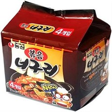 일본 농심 해물 볶음 너구리 137g 4개입 번들세트, 1팩