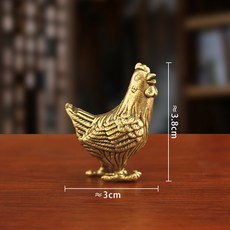 十二生肖擺件 立體狗造型 銅製工藝 文玩裝飾 茶寵小物 本命年禮品 傳統風格+黃銅大號(雞)生肖擺件