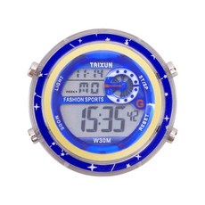 台灣發貨 時鐘 車用必備品車用電子錶車用防水電子錶機車電瓶車防水夜光電子錶, 藍色【新增七彩夜光效果+耐用, 1個