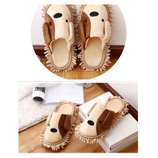 지압슬리퍼 생활청소화 거실바닥청소용 실내슬리퍼, 강아지 청소슬리퍼 브라운