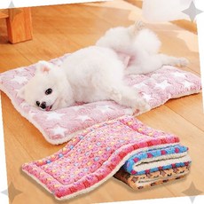 반려동물 휴식 쿠션 부드러운 극세사 소재 사계절 실내용 애완용 깔개 꽃무늬 패턴, 1호