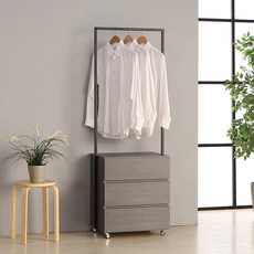 케이컴퍼니 심플비 링텐스틸행거600x1670 (3서랍옷장), 오크브라운