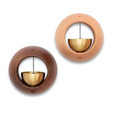 PPFM 원목 문종 우드 풍경 출입문 도어벨 현관 인테리어, 원형 내추럴