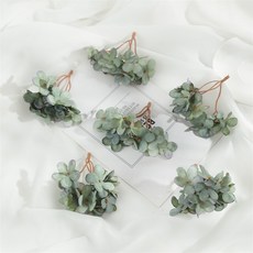嗨購 國風仿真繡球花配件 森系diy手工花環材料 家居裝飾配件假花拍攝, 復古綠