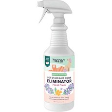 Hepper헤퍼 어드밴스드 바이오 효소 펫 얼룩 냄새 제거제 스프레이 고양이 개 및 기타 동물을 위한 소변 가정용으로 안전한 32oz 시트러스 스플래시, Floral Fresh, 1개