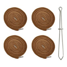 (끼우개 포함) 140cm 원형 후드끈 바지끈 4개, 1세트, 브라운(4개)