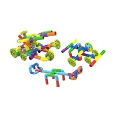 管道積木158件套裝 (含12車輪) - 益智玩具，激發創造力，培養空間思維, 彩色158件組-送收納包, 1個
