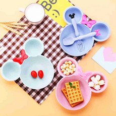 엠비아샵1 귀요미 캐릭터 이유식 식판 유아식기, 2귀요미식기-아이보리