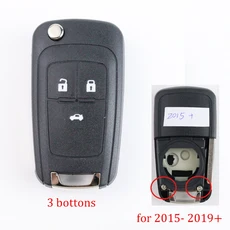 쿠쿠스토어 뷰익 엑셀 쉐보레 캐벌리어 2015-2019 2버튼/3버튼 차량 키 하우징 케이스 쉘 (하단 2개 나사, 02 3 bottons(2015-2019), 01 for Chevrolet