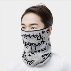 1+1 레터링 멀티 넥워머 두건 겸용 남여공용 방한 스포츠 넥워머, (귀걸이형)그레이 1개+그레이 1개