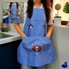 NS 곰돌이 앞치마 블루 어린이미술앞치마 미술학원앞치마