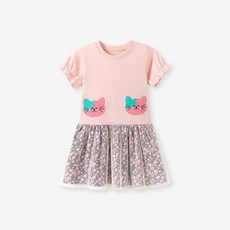 潔白 夏季女童連衣裙 歐美兒童裙子