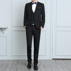 LARGE STORE經典百搭素面短版西裝三件套西裝外套 馬甲 西裝褲 韓版外套 修身西裝(XZ006)