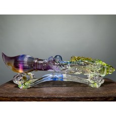 琉璃龍筆擺件，精緻工藝，色彩絢麗，提升居家品味, 彩色