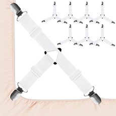 금속 클립이 있는 비빈 8개 시트 스트랩 조절 가능한 삼각형 침대 미끄럼 방지 장착 시트용 클립 소파 쿠션 식탁보