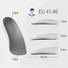 아치 지지대 높이 증가 깔창 하프 패드 정형외과 통기성 메모리 폼 7 포인트 리프트 신발 평발, Height 3.5cm, 01 EU(41-46)