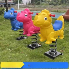 놀이터 스프링 목마 공원 동물 흔들말 시소 야외 흔들의자, 1개, 진분홍