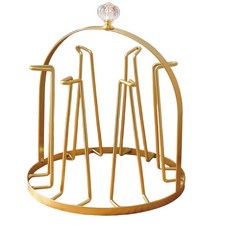 百崴收納 INS風 金屬質感水杯架 杯子架 瀝水掛架 杯子收納 桌上杯架 鐵製杯架 玻璃杯架 馬克杯架, 詳見包裝, 詳見包裝, 圓形水杯架