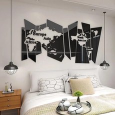 북유럽 인스 스타일 세계지도 아크릴 벽 스티커 스테레오 장식, 02 M-about 160x84cm, 03 Color 1, 한개옵션2