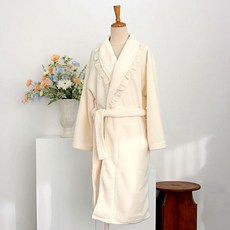 [서울양품점] _국산_ 델리 커플 로브 수면가운 _ 샤워가운 _ 신혼여행 잠옷, 1개, 여성 , 아이보리