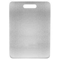 Qiaokao 스테인레스 양면 도마, 실버, 1개