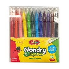 동아 토루 논드라이 향기 사인펜 싸인펜 (12색), 혼합색상, 1개
