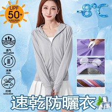 冰絲連帽防曬衣 - 防紫外線透氣涼感戶外遮陽